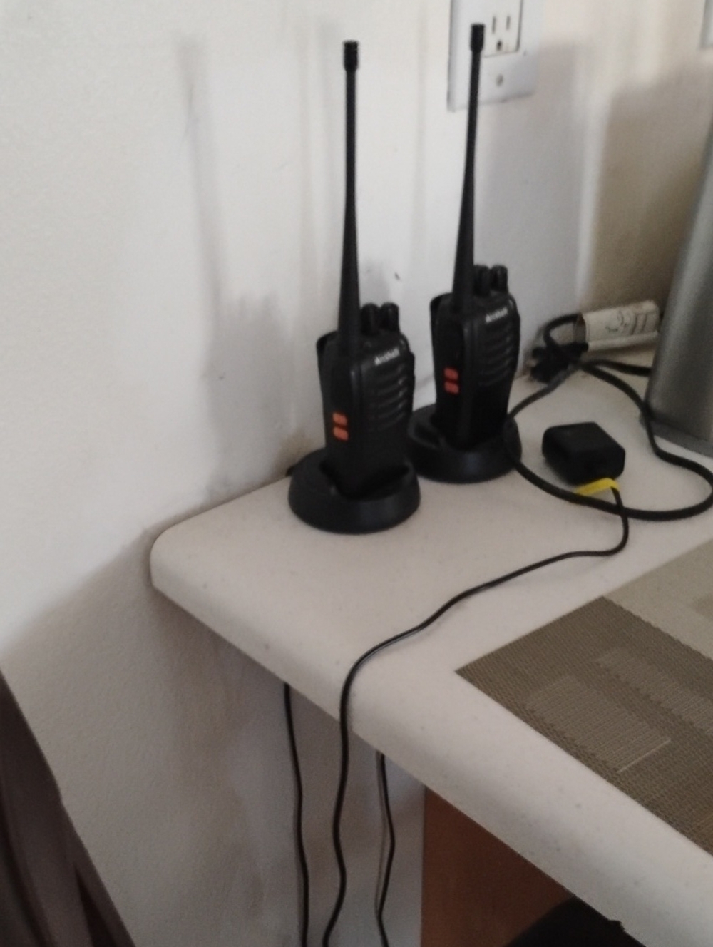 Two-Pack Black Portable Two-Way Radios with Charging Stands